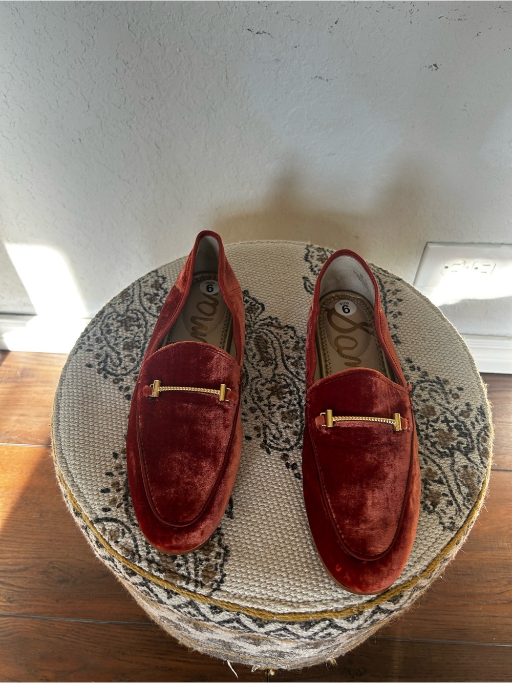 Sam Edelman Loraine Bit Loafers Rust Velvet Quiet Luxury Old Money Sz 6 - Picture 2 of 7
